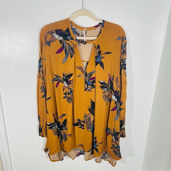 Free People Tree Swing Floral Tunic Dress Amber Size Small - Picture 2 of 8